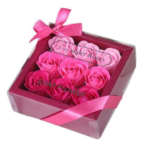 5 Juego De Jabón De Flores De Rosas En Caja De Degradado