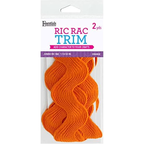 Ric Rac Jumbo 1 13/32  2 Yardas Naranja Cinta Rick Rack...