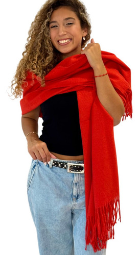 Bufandon Bufanda Maxi Nube Grande Amplia Afelpada Abrigo 34 Rojo Liso