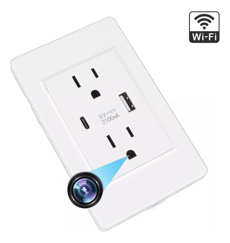 Cámara Espía Tomacorriente De Pared Wifi 1080p