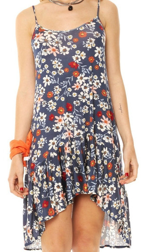 Vestido Muaa Claribelazul Florado Talle M Nuevo!