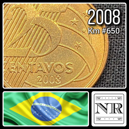 Brasil - 25 Centavos - Año 2008 - Km #650 - Tiradentes