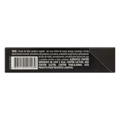 Imagem 2 de 3 de Bala Morango com Creme de Leite Zero Açúcar Fruit-Tella Life Caixa 18,9g 9 Unidades
