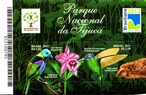 Bloco - Parque Nacional Da Tijuca - 2013 (2 Selos)