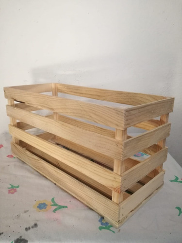Huacal De Madera Rectangular Acabado Fino