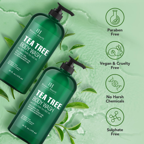 El Gel De Baño Botanic Hearth Tea Tree, 473 Ml, Alivia La Pi