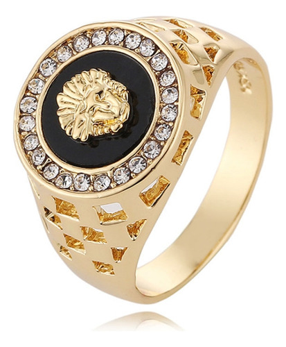 Anillo Hip Hop Chapado En Oro De 18 Quilates Con Diamantes D
