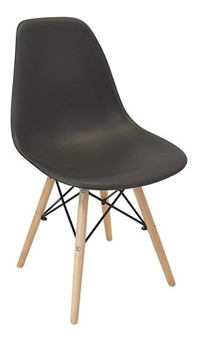 Silla Plastica Eames Patas De Madera Negra