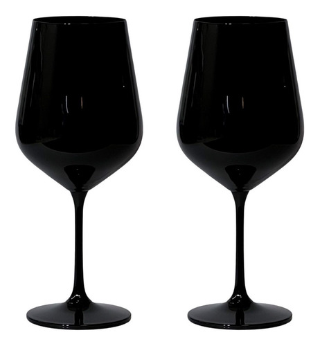 Imagen 3 de 8 de Copón Copa Vino Cristal Negra Bohemia Strix 580ml Set X 2