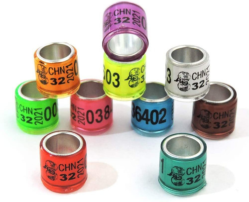 80 Pcs Aluminum Bird Rings Leg Bands Multicolor Racing Pigeo