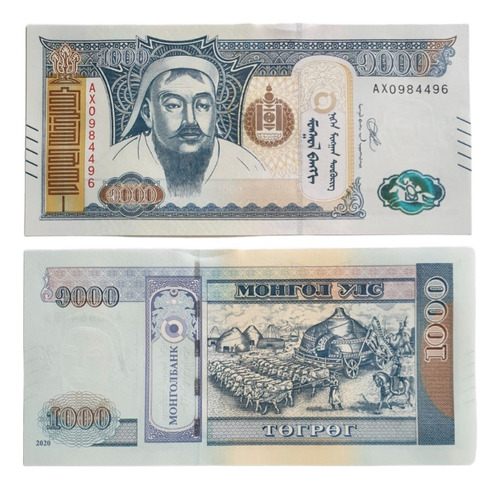 Billetes Mundiales : Mongolia 1000 Tugrik 2020