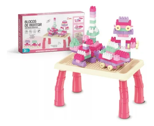Juegos Bloques Armar 100 Piezascon Mesa Educativo Didáctico
