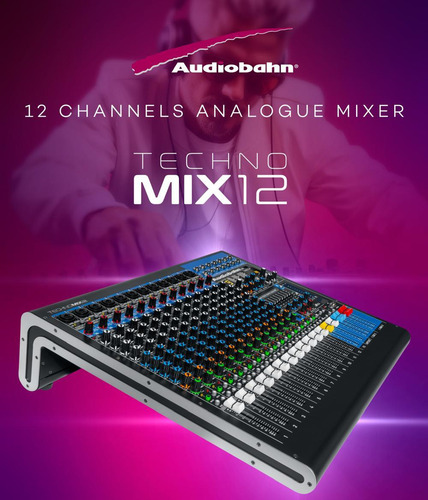 Mezcladora 12 Canales Fx Usb Bluetooth Graba Interfaz Mix12