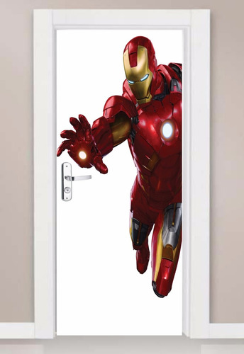 Adesivo Parede Porta Iron Man Homem De Ferro Vingadores Novo