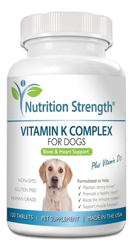 Vitamina K1 K2 Y D3 Para Perros Tabletas Masticables 120 Uni