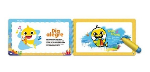 Imagem 2 de 3 de Aquabook Baby Shark Pinta Com Água Livro Capa Dura Culturama