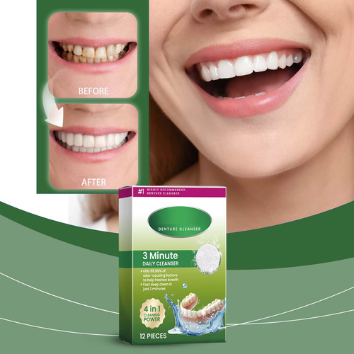 Limpiador Tópico Para Dentaduras, 12 Unidades