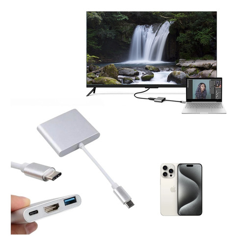 Adaptador Hdmi Usb C Para Dell Latitude 3420, 5320, 5420