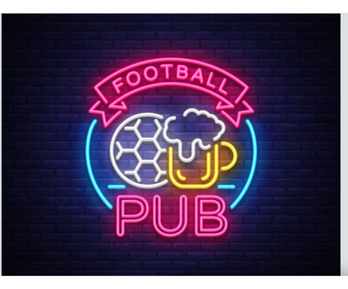 Letrero Led Neon Futbol Sport Pub Ancho 40cm Luminoso