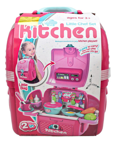 Cocinita Backpack Portatil 2 En 1 Little Chef Set 008-961a