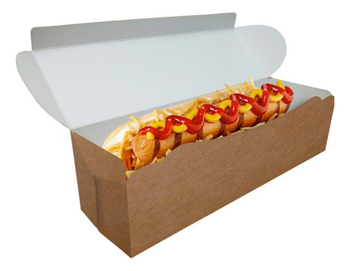 Embalagem Hot Dog Delivery 20cm - Kraft 100 Unidades