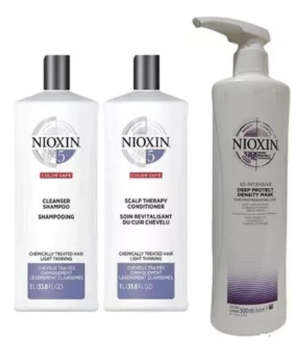 Shampoo + Acondicionador 1000ml  + Mascara 500ml Nioxin Nº 5