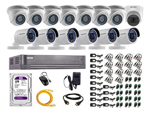 Cámaras Seguridad Kit 14 Hd 720p 1tb | 1 Camara C/ Microfono