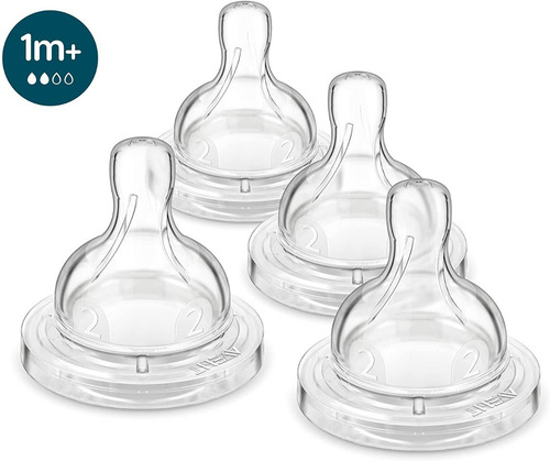 4 Tetinas Chupones Flujo Lento 1m Anticolicos Philips Avent