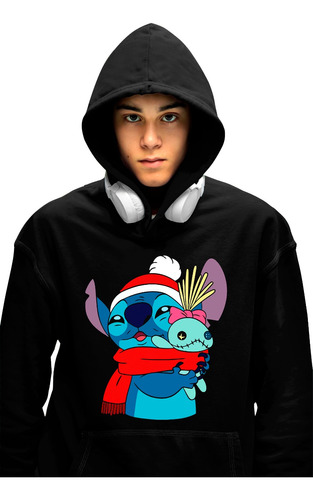 Sudadera De Dama O Caballero De Stitch Bufanda Navideña 