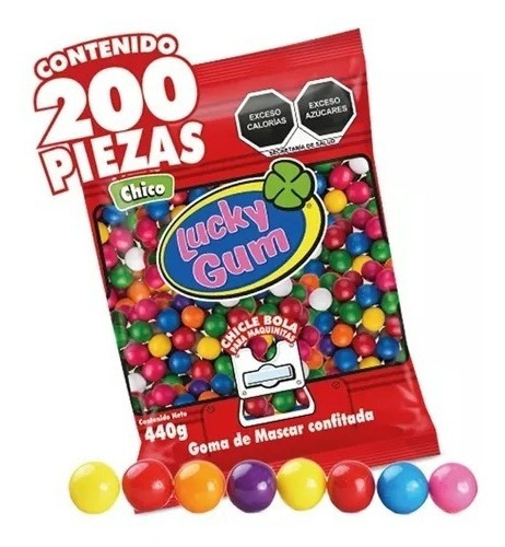 Lucky Gum Chicle Bola 200pz 440g