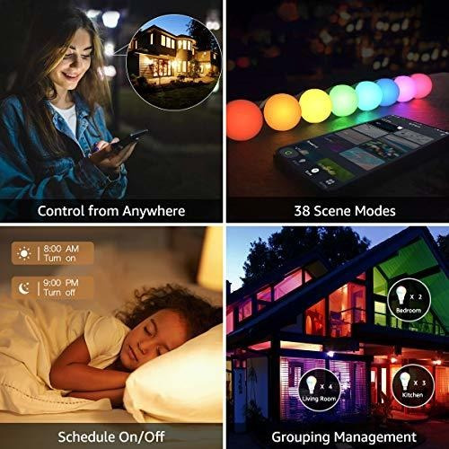 Bombilla Wifi Luz Led Que Cambian Color Funciona Alexa 4 Dk