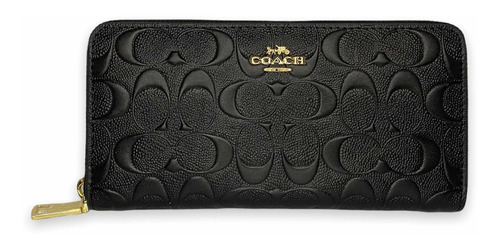 Cartera Para Dama Coach Monograma De Textura Negro, Original