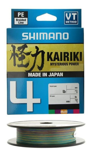 Línea Multifilam. Shimano Kairiki 4 Multicolor, 0,23 mm, 30 libras