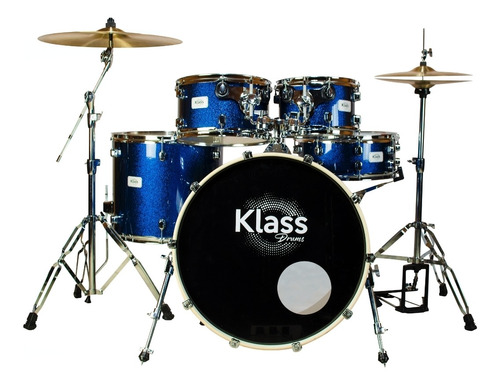 Bateria Klass Drum Studio 1000 Blue Sparke 2t Bumbo 20 