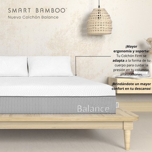 Colchon Individual Memory Foam Smart Bamboo Balance Premium