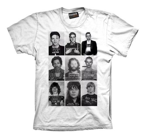 Remera Rock Prision Jagger Hendrix Morrison Presley Cobain