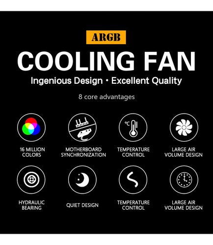 Kit 3 Cooler Colorful Led Argb Fan Cool Series 120mm Control