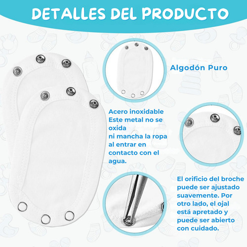 Pack 4 Bodys + 4 Extensores Niña Niño 100% Algodón Tedmimak