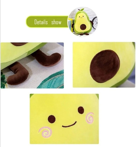 Imagen 4 de 5 de Peluche Aguacate 40 Cm Con Cierre