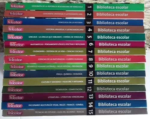 Biblioteca Escolar Tricolor 15 Tomos