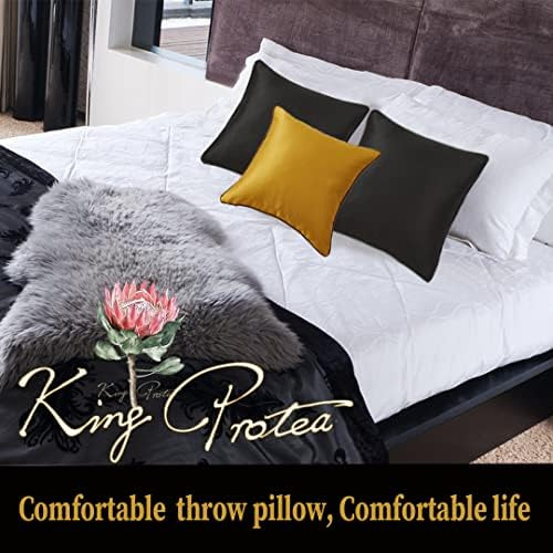 Fundas De Almohada Decorativas Negras King Protea, Tela S