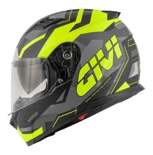 Capacete Givi Fechado Camo Preto E Amarelo Viseira Solar  