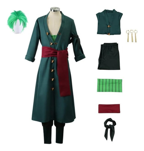 Cosplay Roronoa Zoro One Piece Disfraz Anime Incluye Peluca 