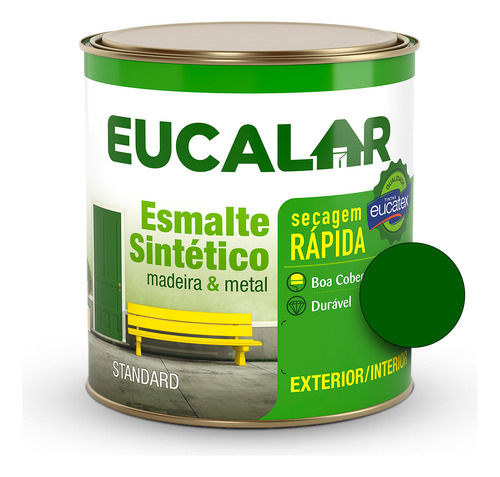 Tinta Esmalte Sintético Eucalar Verde Folha 900ml Eucatex