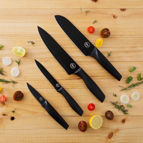 Cuchillo Santoku 18 Cm Acero Inoxidable Nero Ilko