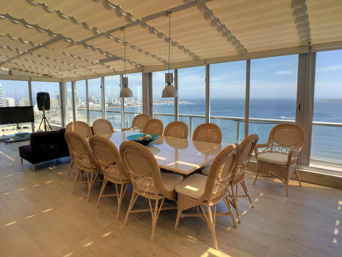 Duplex Penthouse  En Edificio Tequendama De 4 Dormitorios En Suite - Frente Al Mar Playa Mansa - Punta Del Este