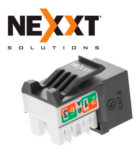 Conector Keystone Jack Cat6 Rj-45 Hembra Nexxt Negro