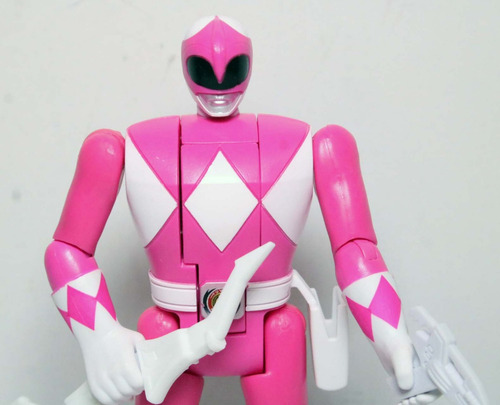 Power Rangers Retro Vira Cabeça Rosa Hasbro Boneco Aberto (Usado)