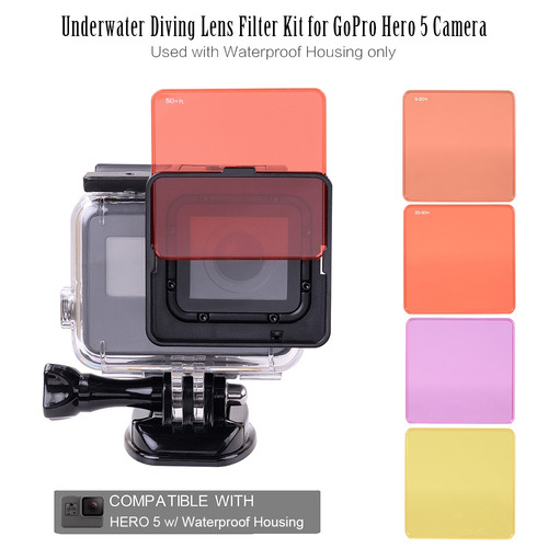 3*mergulho Kit Lens Filtro Subaqutica Para Gopro Hero 5