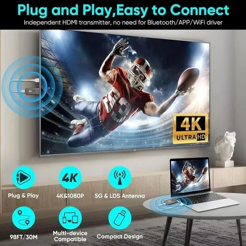 Transmissor Hdmi Sem Fio Tx E Rx Até 30mts